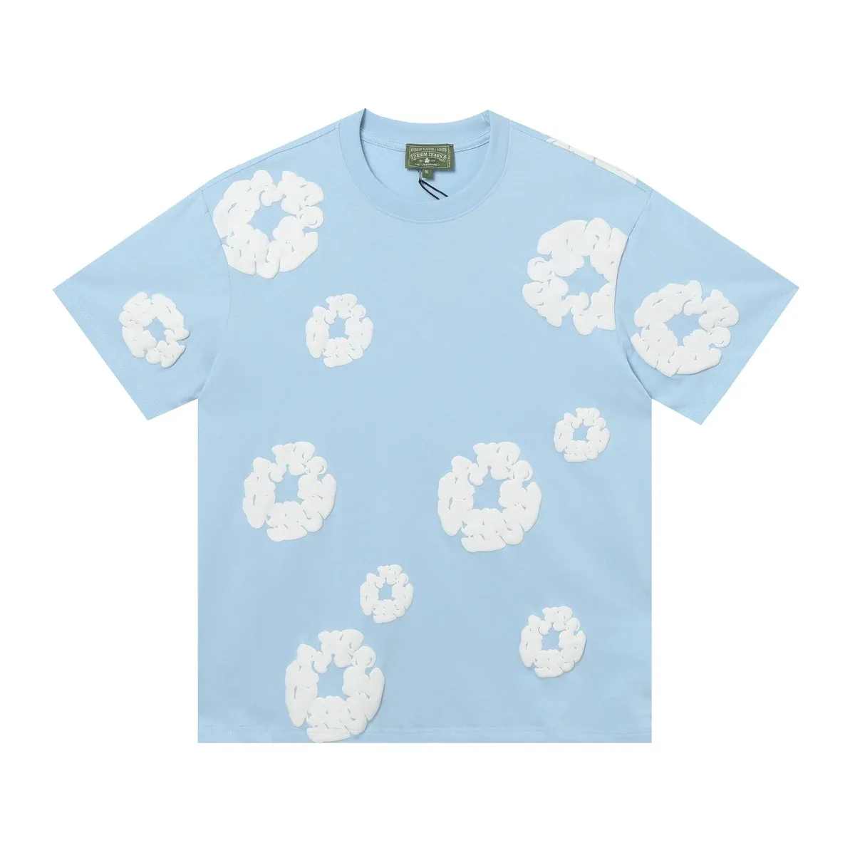 Denim Tears Cotton Wreath T-Shirt Blue — denim tear hoodie