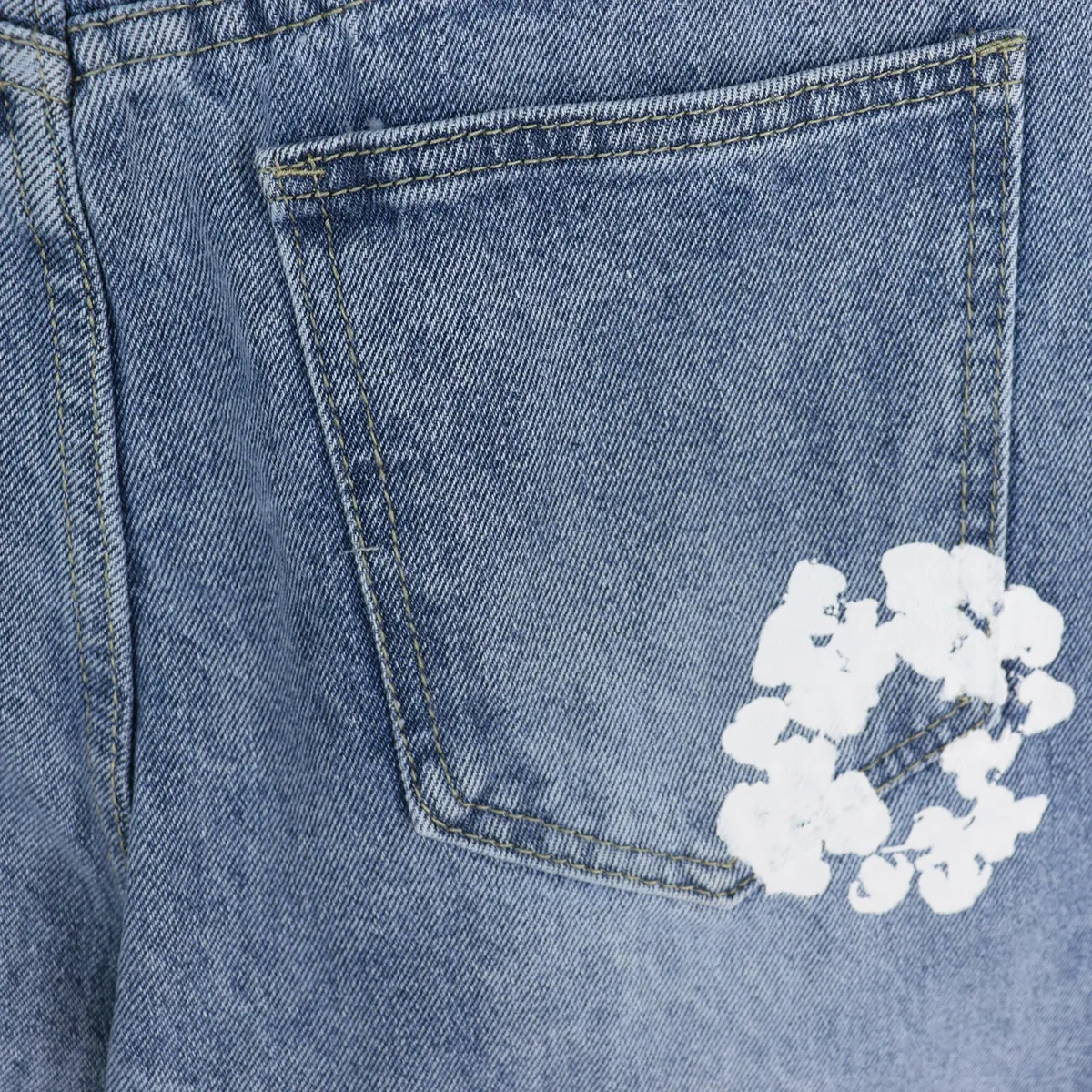 Denim Tears Cotton Wreath Denim Shorts “Vintage Blue Wash” — view 7