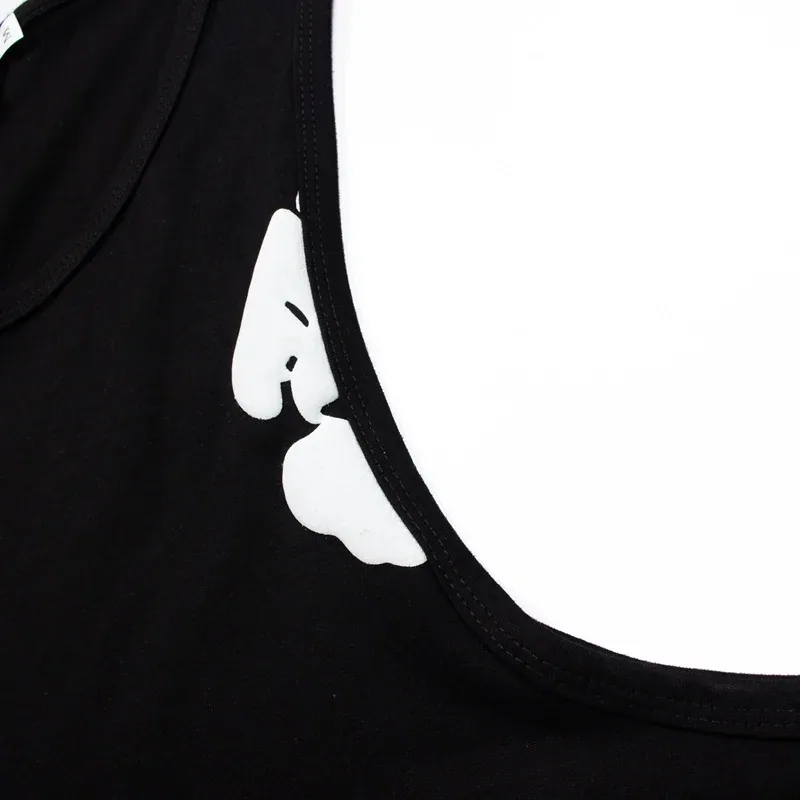 Denim Tears Cotton Wreath Tank Top Black (White Print) — view 4